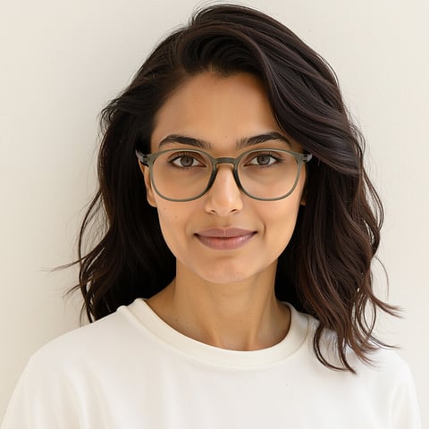 Lenskart Air Dark Grey Transparent Full Rim Square left side