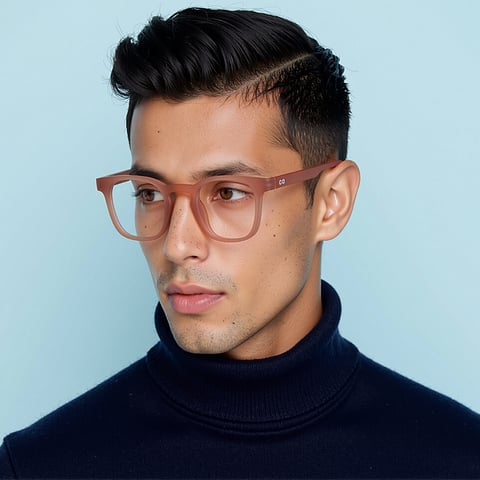 Lenskart Hustlr Dusky Mauve Full Rim Square left side