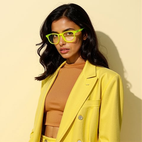Lenskart Hustlr Electric Green Full Rim Square left side Lenskart Hustlr Electric Green Full Rim Square left side
