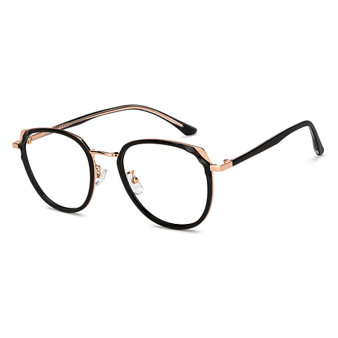 Lenskart Gold Black Full Rim Round left side