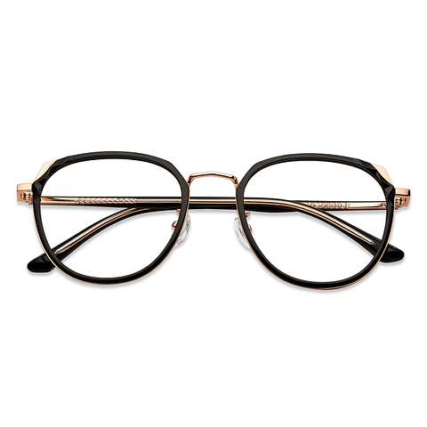 Lenskart Gold Black Full Rim Round left side