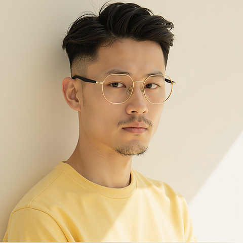 Lenskart Gold Full Rim Round left side