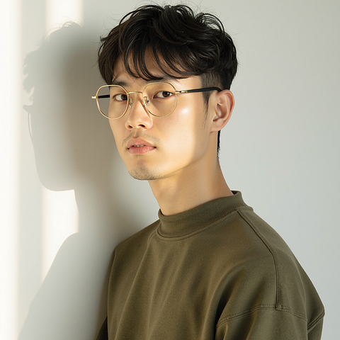 Lenskart Gold Full Rim Round right side