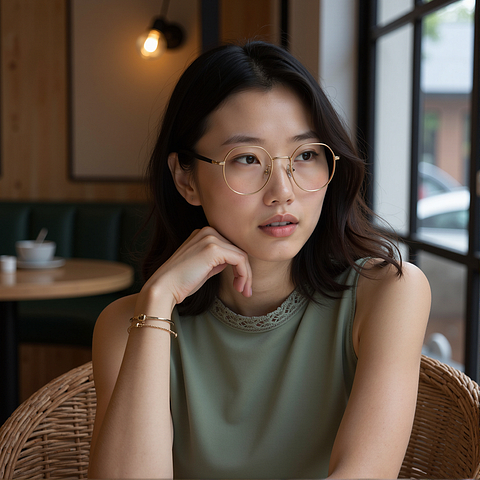 Lenskart Gold Full Rim Round right side