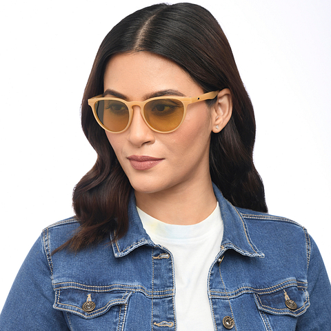 Vincent Chase Online Light Brown Full Rim Round left side