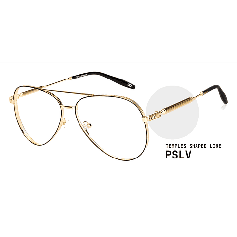 Buy Gold Full Rim Aviator Lenskart Studio LKE000421 Eyeglasses at