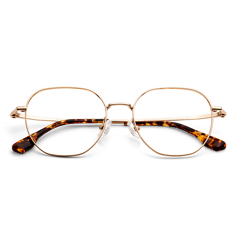 Lenskart Gold Full Rim Geometric left side