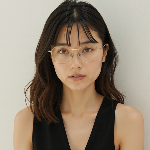 Lenskart Gold Full Rim Round left side