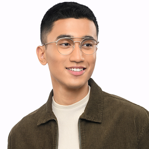 Lenskart Studio Online Gold Full Rim Round right side