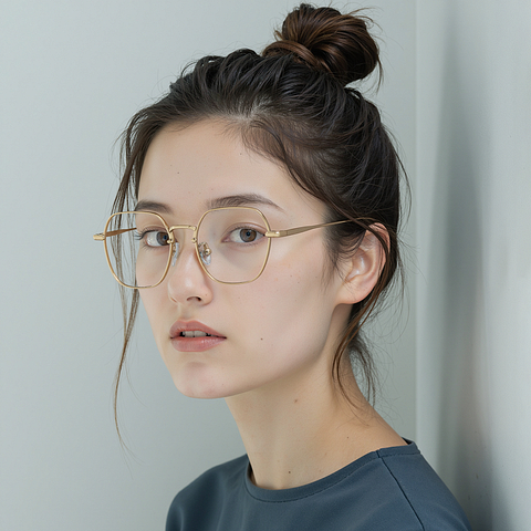 Lenskart Gold Full Rim Square left side