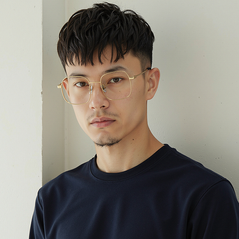 Lenskart Gold Full Rim Square left side