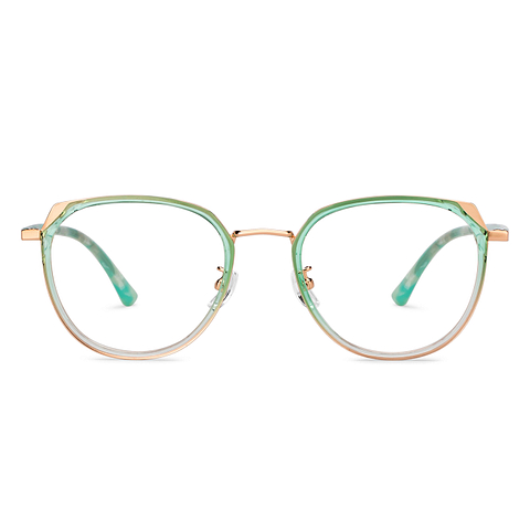 Lenskart Gold Green Transparent Full Rim Round right side