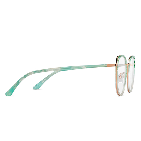 Lenskart Gold Green Transparent Full Rim Round left side