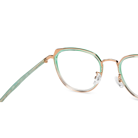 Lenskart Gold Green Transparent Full Rim Round right side