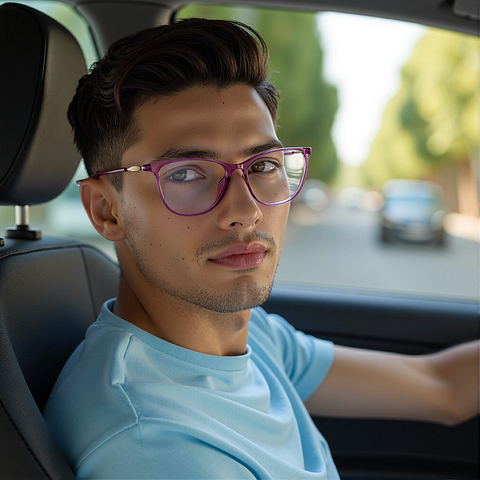 Lenskart Air Pink Full Rim Cat Eye left side