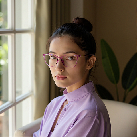 Lenskart Air Pink Full Rim Cat Eye right side