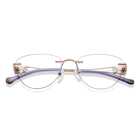 Buy Gold Rimless Cat Eye Lenskart STUDIO SLEEK STEEL LK E000215-C1