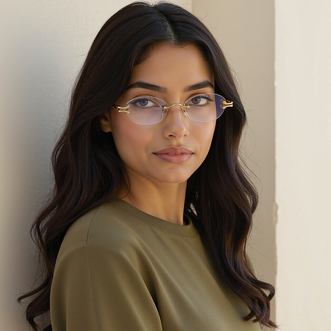 Lenskart Gold Rimless Oval right side