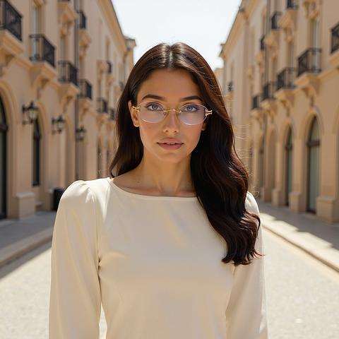 Lenskart Gold Rimless Oval left side