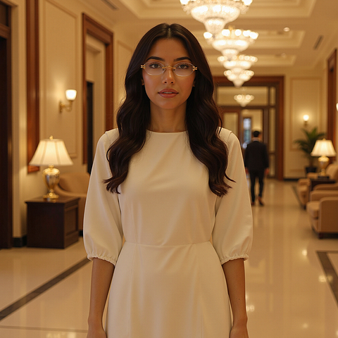 Lenskart Gold Rimless Oval right side