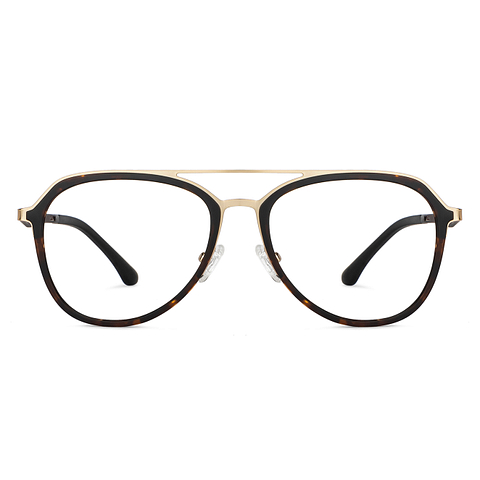 Lenskart Air Online Gold Tortoise Full Rim Aviator left side