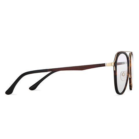 Lenskart Air Online Gold Tortoise Full Rim Aviator left side