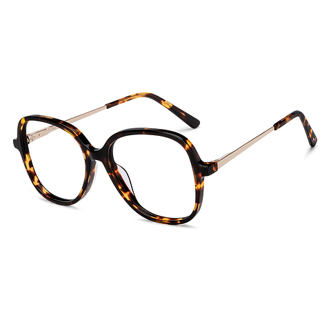 Le Petit Lunetier Tortoise Full Rim Geometric left side
