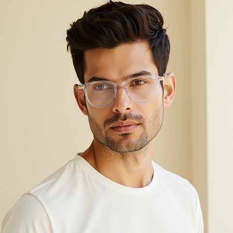 Lenskart Air Transparent Full Rim Round left side