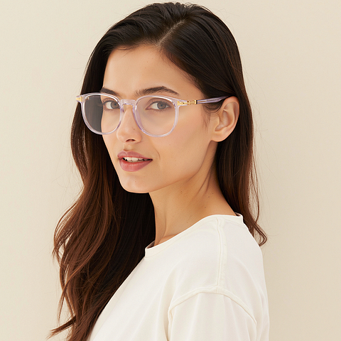 Lenskart Air Transparent Full Rim Round left side