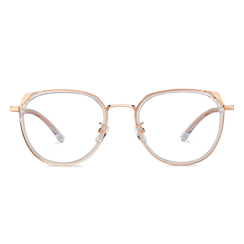 Lenskart Gold Transparent Full Rim Round left side