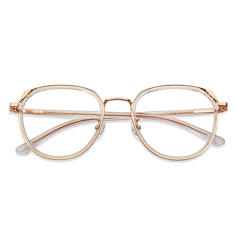 Lenskart Gold Transparent Full Rim Round left side