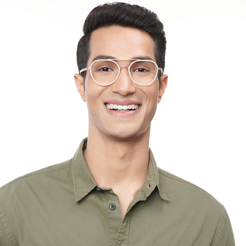 Lenskart Studio Online White Full Rim Round right side