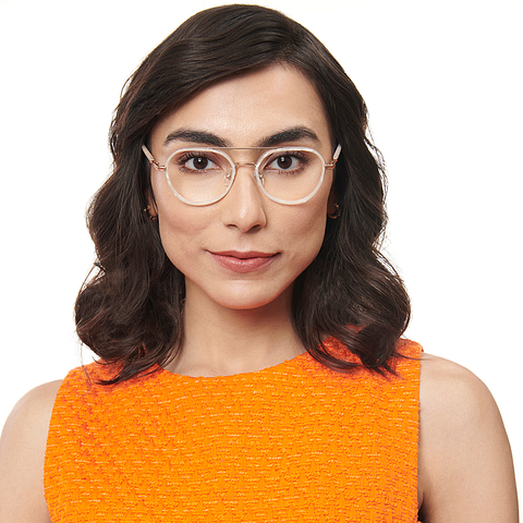 Lenskart Studio Online White Full Rim Round left side