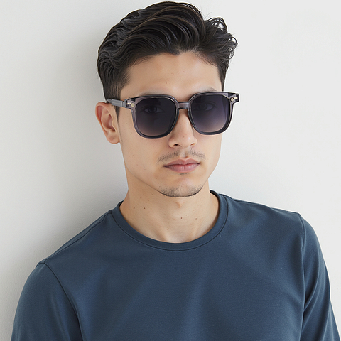 Lenskart Air Gray Transparent Full Rim Square left side