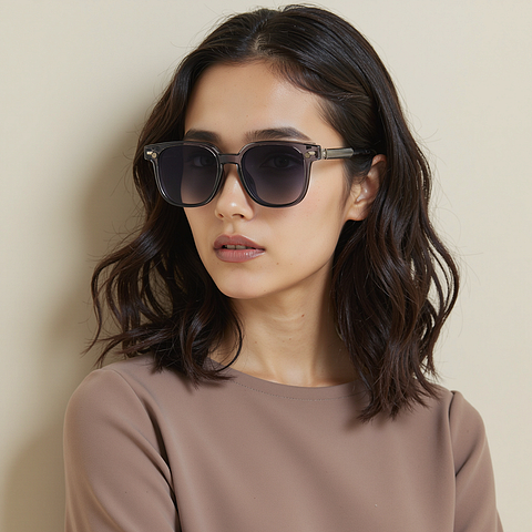 Lenskart Air Gray Transparent Full Rim Square right side