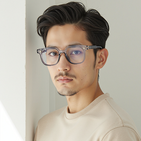Lenskart Air Gray Transparent Full Rim Square right side