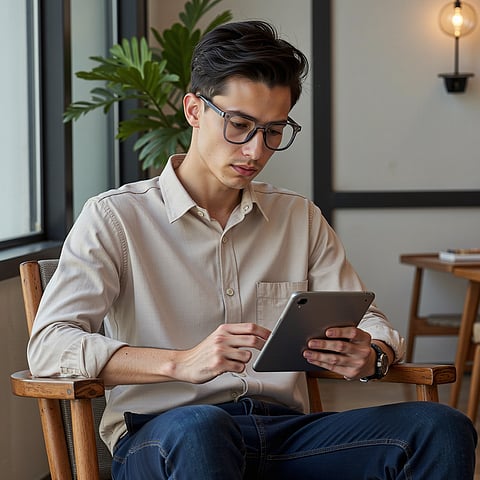 Lenskart Air Gray Transparent Full Rim Square left side