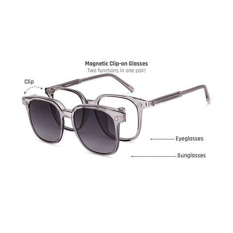 Lenskart Air Gray Transparent Full Rim Square left side
