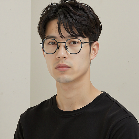 Lenskart Gray Full Rim Geometric left side
