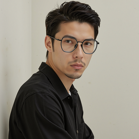 Lenskart Gray Full Rim Geometric right side