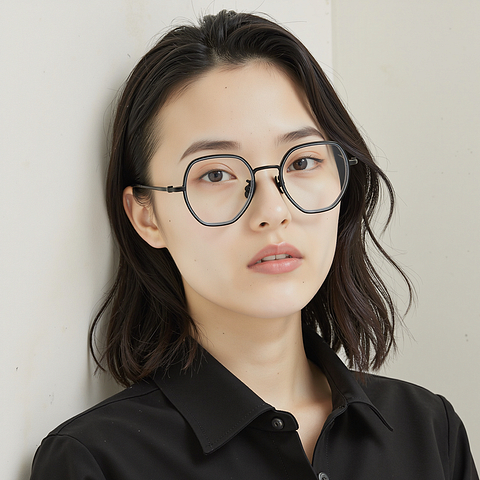 Lenskart Gray Full Rim Geometric right side