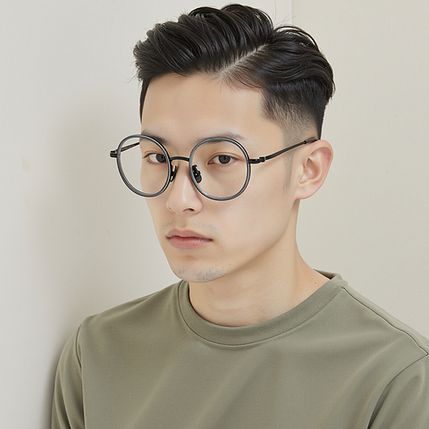 Lenskart Gray Full Rim Round left side