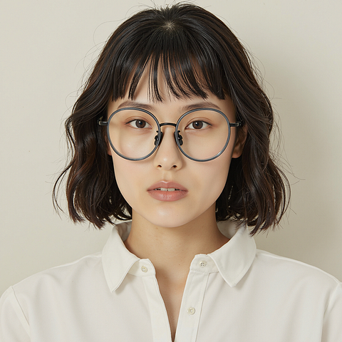 Lenskart Gray Full Rim Round left side