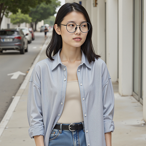 Lenskart Gray Full Rim Round right side