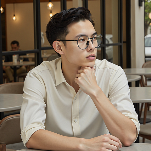 Lenskart Gray Full Rim Round left side