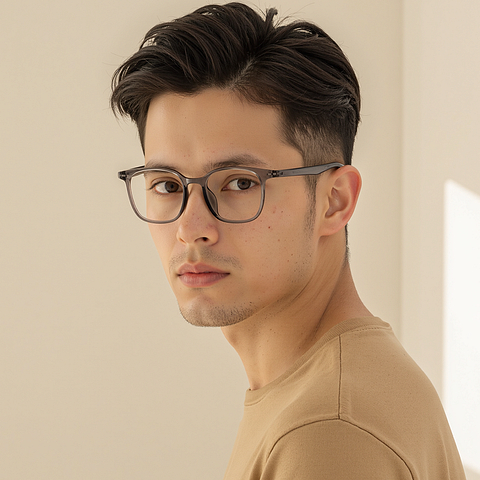 Lenskart Air Gray Full Rim Square left side