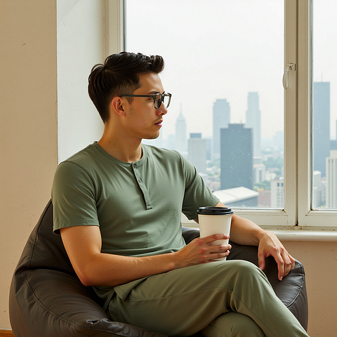 Lenskart Air Gray Full Rim Square left side