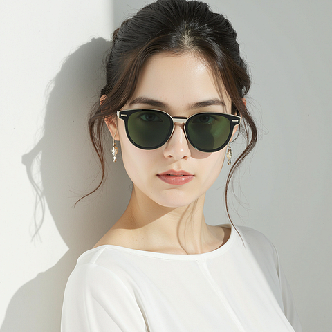 Lenskart STUDIO Green Full Rim Round Lenskart STUDIO SG Switch LK E17671AF Accessories right side