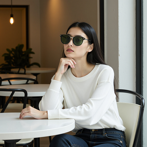 Lenskart STUDIO Green Full Rim Round Lenskart STUDIO SG Switch LK E17671AF Accessories left side