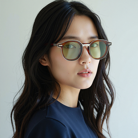 Lenskart STUDIO Green Full Rim Round Lenskart STUDIO SG Switch LK E17677AF Accessories right side